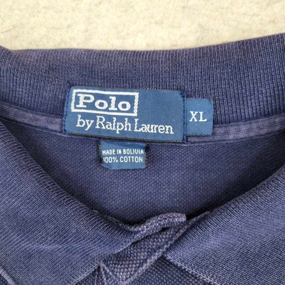 VTG Polo Ralph Lauren Shirt Mens XL Blue Short Sleeve‎ Golf Logo Preppy
